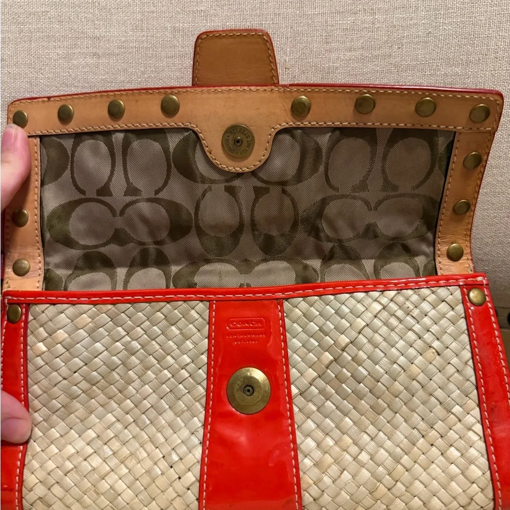 Coach SoHo Vintage Woven Straw Wristlet, No.A04K-4985